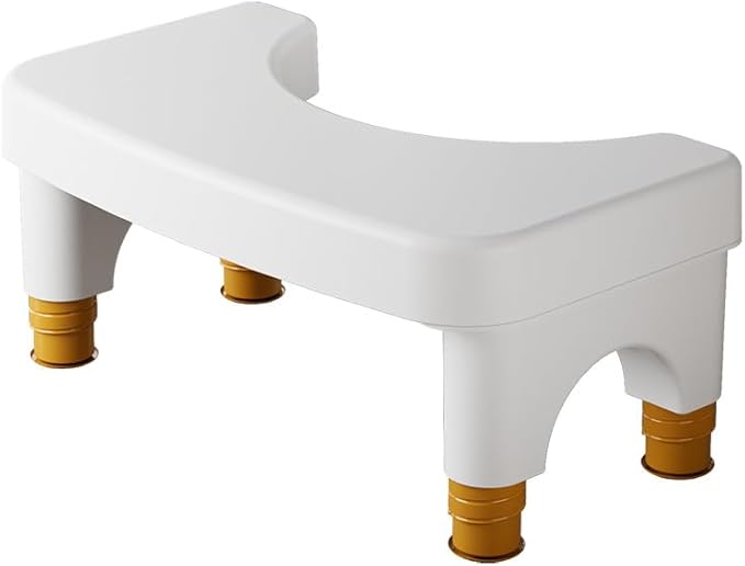 Adjustable Height Toilet Stool – Anti-Slip Ergonomic Squatting Footstool for Adults & Kids, U-Shaped Space-Saving Design (43cm Long)