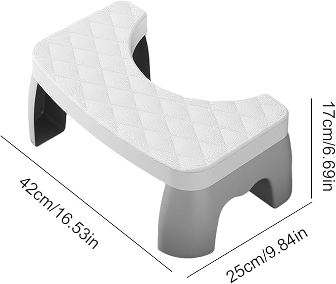 U-Shaped Toilet Stool for Adults & Kids – Anti-Slip Bathroom Squatting Aid, Ergonomic Design with Textured Surface (16.53×9.84×6.69in)