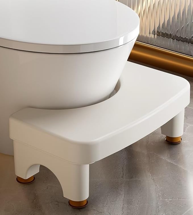 Adjustable Height Toilet Stool – Anti-Slip Ergonomic Squatting Footstool for Adults & Kids, U-Shaped Space-Saving Design (43cm Long)