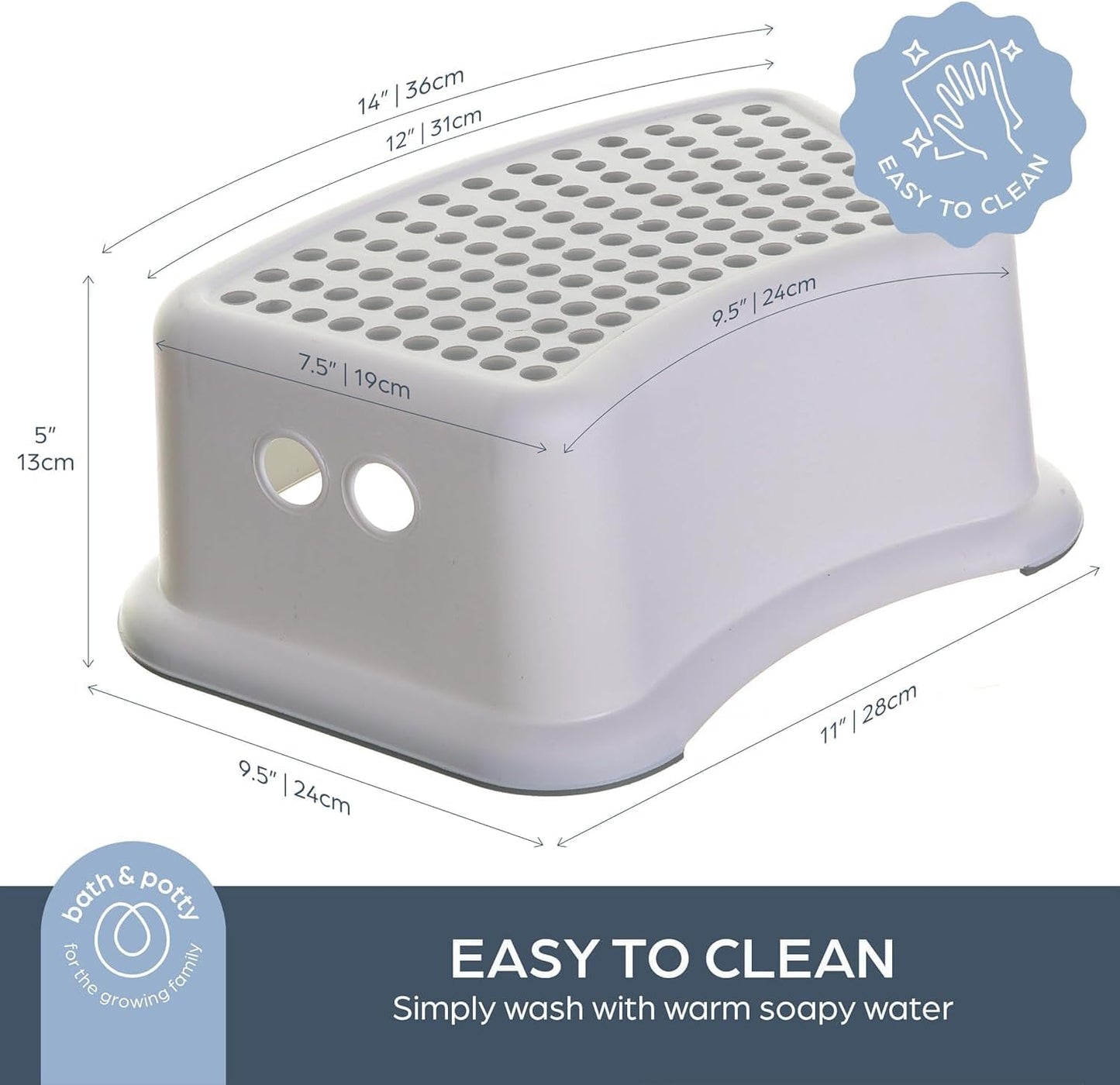 Kids Toilet Step Stool – Non-Slip Plastic Bathroom Potty Training Stool for Toddlers, Hand Washing & Standing Support