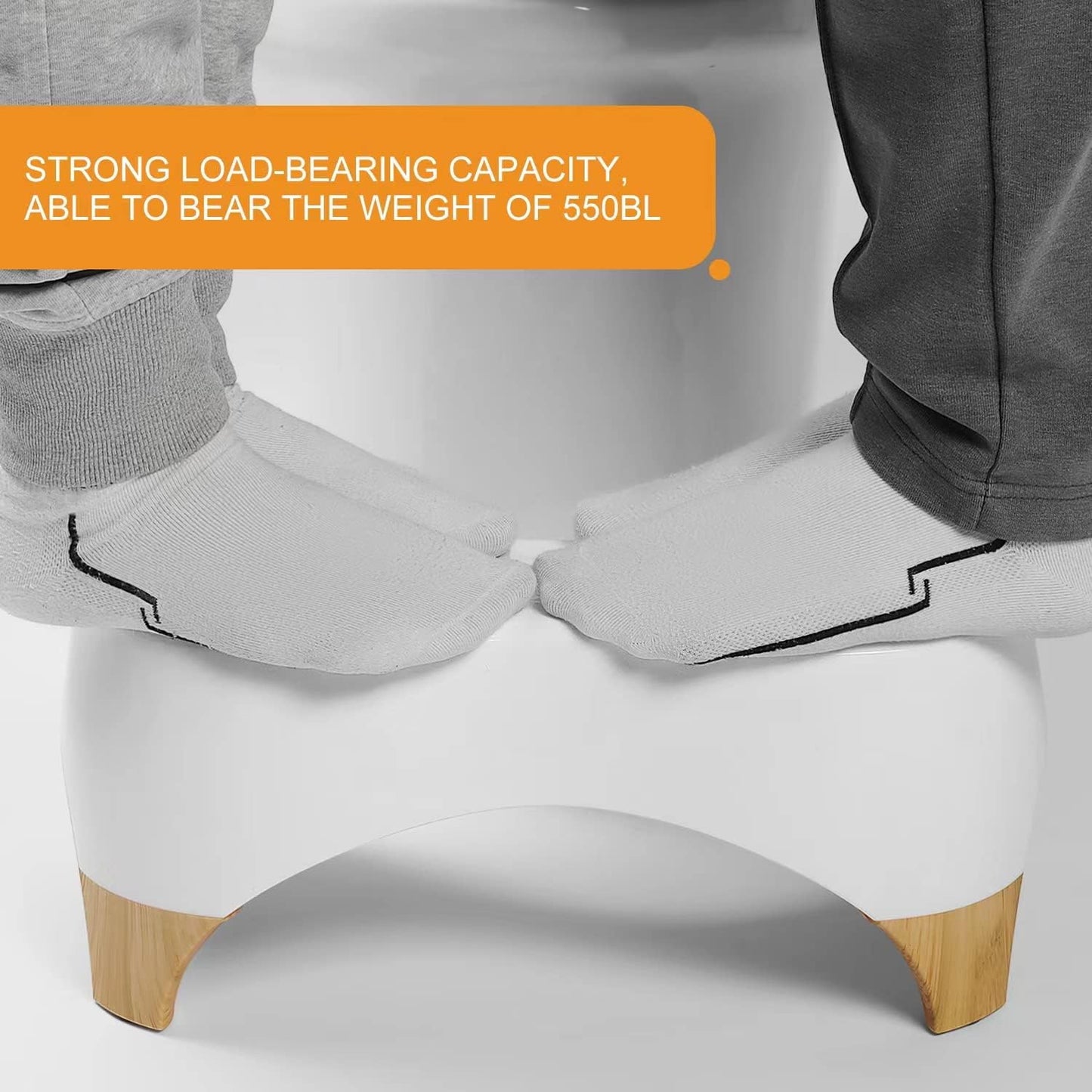 Ergonomic Toilet Foot Stool | Anti-Slip Squat Bathroom Step for Adults & Kids | 16.54" Wide, 7" High | Natural Posture Support for Healthy Bowel Movement