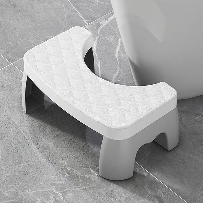 U-Shaped Toilet Stool for Adults & Kids – Anti-Slip Bathroom Squatting Aid, Ergonomic Design with Textured Surface (16.53×9.84×6.69in)