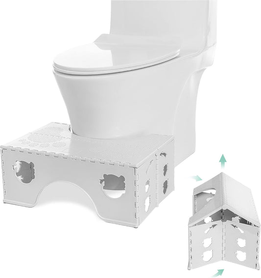Foldable Toilet Stool for Adults & Kids – Ergonomic Squatting Step Stool, Anti-Slip, Heavy Duty, Portable Bathroom Aid (45×30×18cm)